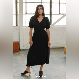 Rachel Pally Piper dress in black linen - size medium